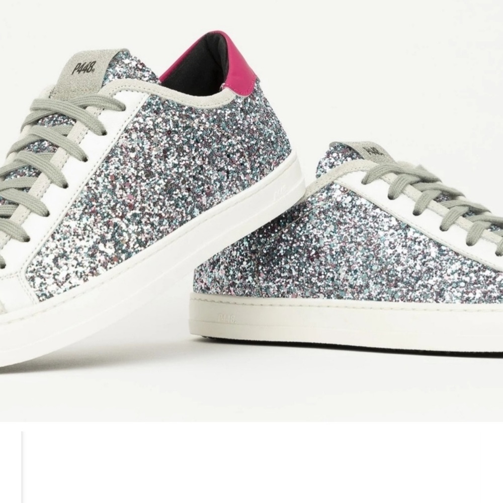 P448 Johnny Silver Pink Glitter Sneaker Sz 39
New without box - Picture 2 of 7